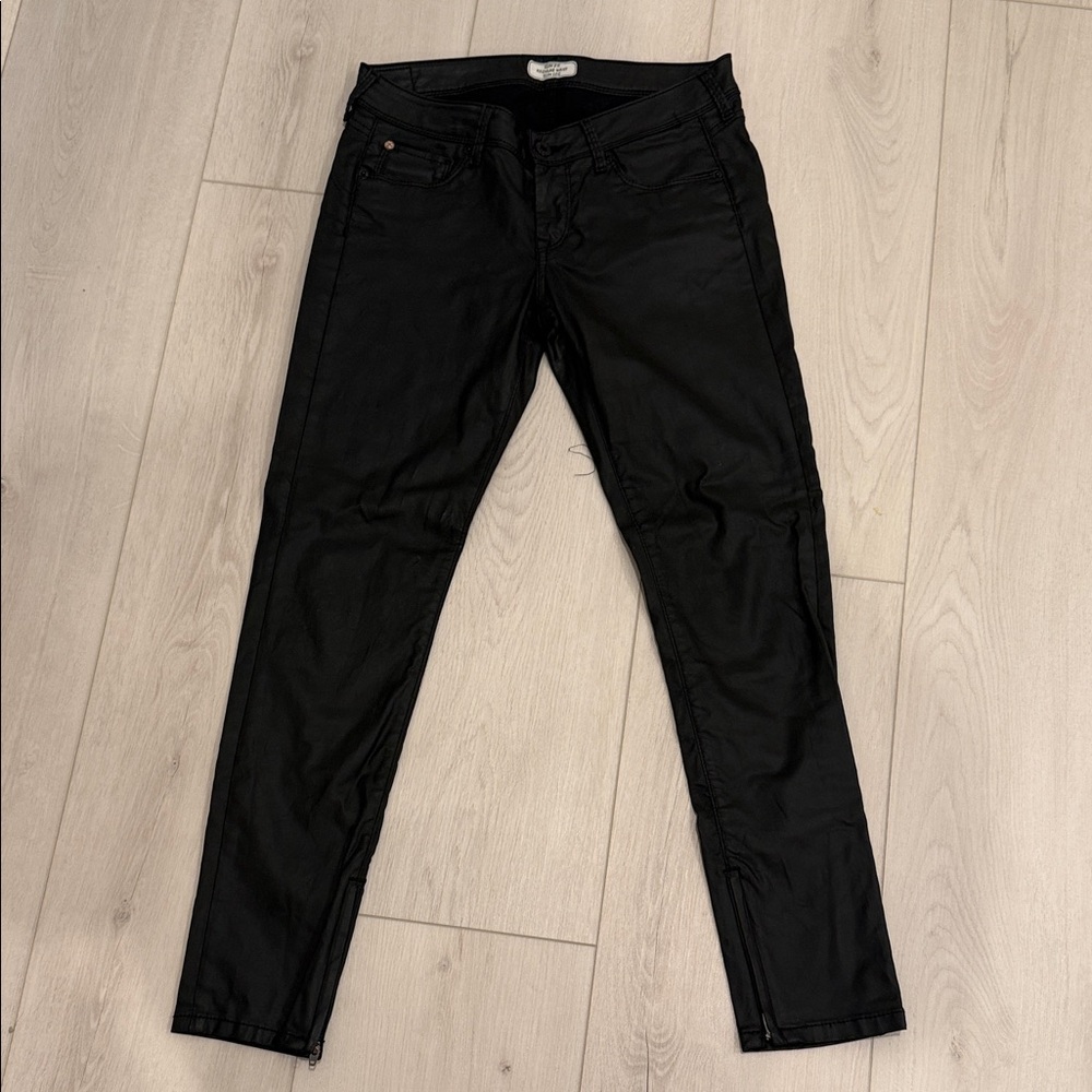Pepe Jeans London Low Rise Black Coated Skinny Jeans SZ 27